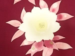 アンティーク　塩瀬　薔薇模様名古屋帯